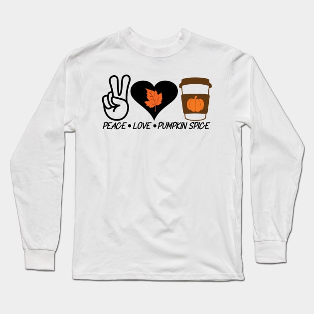 Peace Love Pumpkin Spice Long Sleeve T-Shirt by OTM Sports & Graphics